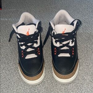 Air Jordan 3 Retro GS Black and Orange Sneakers